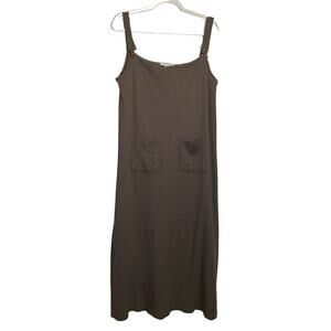 Claudia D. Sz M Vintage 90's Thermal Knit Maxi Overall dress‎ y2k lagenlook